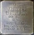 Stolperstein für Johanette Oppenheimer (Severinstrasse 199)