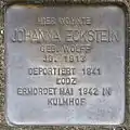 Stolperstein für Johanna Eckstein (Im Weichserhof 8)