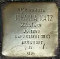 Stolperstein für Johanna Katz (Severinstraße 18)