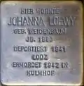 Stolperstein für Johanna Loewy (Agrippastraße 8)