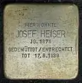 Stolperstein für Josef Heiser (Herwarthstraße 3)