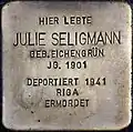 Stolperstein für Julie Seligmann (Lübecker Straße 22)