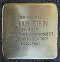 Stolperstein für Julius Stein (Wilhelm-Waldeyer-Straße 16)