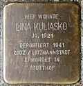 Stolperstein für Lina Kuliasko (Großer Griechenmarkt 126)