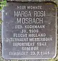 Stolperstein für Marga Rosi Mosbach (Rheinaustraße 18)