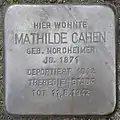 Stolperstein für Mathilde Cahen (Theodor-Heuss-Ring 50)