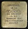 Stolperstein für Meta Eichengrün (Richard-Wagner-Straße 49)