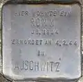 Stolperstein für ein Romm (Großer Griechenmarkt 37)