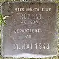 Stolperstein für ein Rommni, Stein-Nr. 99 (Holzmarkt 1)