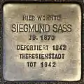 Stolperstein für Siegmund Sass (Elsaßstraße 59)