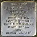 Stolperstein für Wilhelmine Levy (Saarstraße 1)