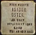 Stolperstein für Isidor Oster (Blumenthalstraße 15)