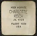 Stolperstein für Charlotte Kisch (Kaesenstraße 19)