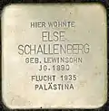 Stolperstein für Else Schallenberg (Joseph-Stelzmann-Straße 62)