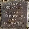 Stolperstein für Hans Struch (Görresstraße 15)