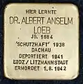 Stolperstein für Albert Anselm Loeb (Vogelsanger Straße 1)
