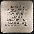 Stolperstein für Klara Stock (Klosterstraße 43)