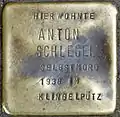 Stolperstein für Anton Schlegel (Kurfürstenstraße 9)