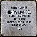 Stolperstein für Hinda Mandel (Lungengasse 41)