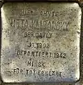 Stolperstein für Meta Klibansky (Volksgartenstraße 10)