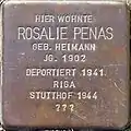 Stolperstein für Rosalie Penas (Mozartstraße 26)