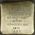 Stolperstein für Johanna Bruckmann (Rolandstraße 12)