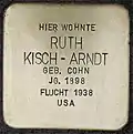 Stolperstein für Ruth Kisch-Arndt (Kaesenstraße 19)