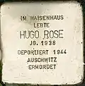 Stolperstein für Hugo Rose (Sülzgürtel 43)