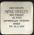 Stolperstein für Rifka Ringler