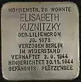 Stolperstein für Elisabeth Kuznitzky, Mohrenstraße 26 Köln-Altstadt-Nord
