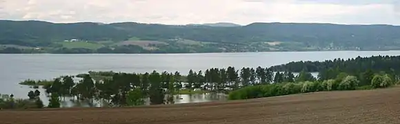 Mündung der Storelva in den Tyrifjord.