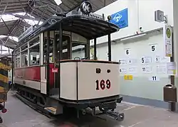Historischer Wagen 169 im Straßenbahnmuseum Chemnitz-Kappel