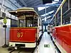 Beiwagen 87 im Straßenbahnmuseum Dresden, August 2015