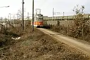 Rekozug auf eigener Trasse auf dem Weg nach Altglienicke, 1991
