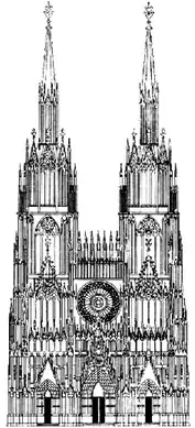 Entwurf für die Westfassade des Straßburger Münsters,spätes 13. Jahrhundert