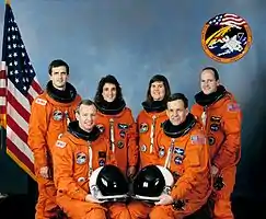 v. l. n. r. Peter Wisoff, Brian Duffy, Nancy Currie, Janice Voss, Ronald Grabe, David Low