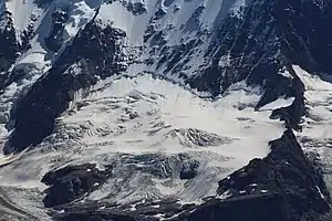 Stuefesteingletscher vom Schilthorn 2970 m ü. M. aus gesehen, mit Äbeni-Flue-Nordwand.