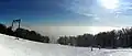 Blick über die Skipiste Richtung Strobnitz