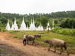 Hsu-Taung-Pye-Pagode mit mehreren kleinen Stupas