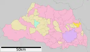 Lage Sugitos in der Präfektur