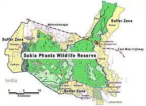 Suklaphanta-Wildreservat mit Pufferzonen