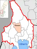 Lage der Gemeinde Sunne