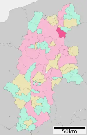 Lage Suzakas in der Präfektur