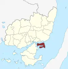 Lage des Thurø Sogn in der Svendborg Kommune