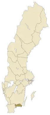 Lage von Blekinge in Schweden