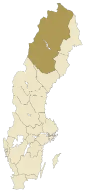 Lage von Lappland in Schweden