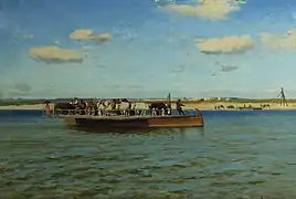 Eine Fähre über den Dnepr, Anfang 20. Jahrhundert, Nationales Kunstmuseum der Ukraine, Kiew
