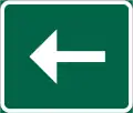 Richtung, linksweisend (auf Europastraßen)