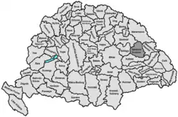 Lage des Komitats Szolnok-Doboka
