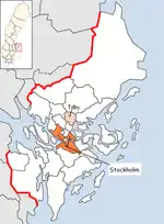 Lage der Gemeinde Täby